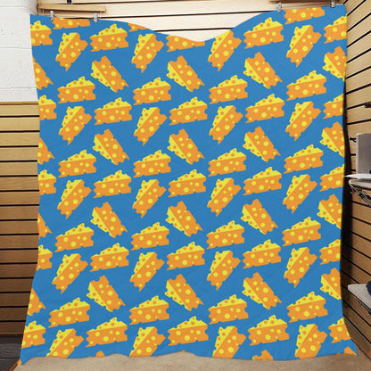 Cheese Pattern Print Design 05 Premium Quilt