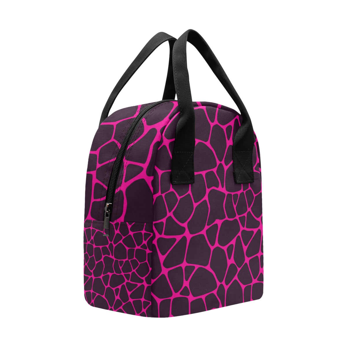 Giraffe Pink Background Texture Print Insulated Lunch Bag