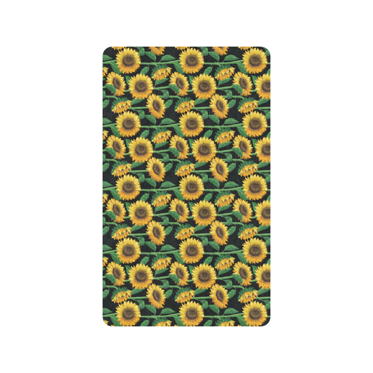 Sunflower Realistic Print Pattern Rubber Doormat