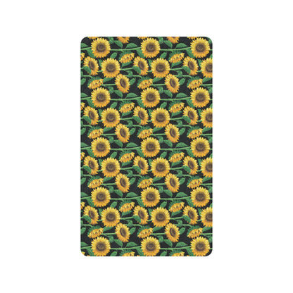 Sunflower Realistic Print Pattern Rubber Doormat