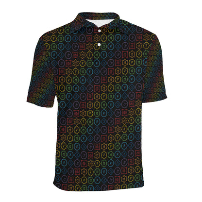 Chakra Colorful Symbol Pattern Men Polo Shirt