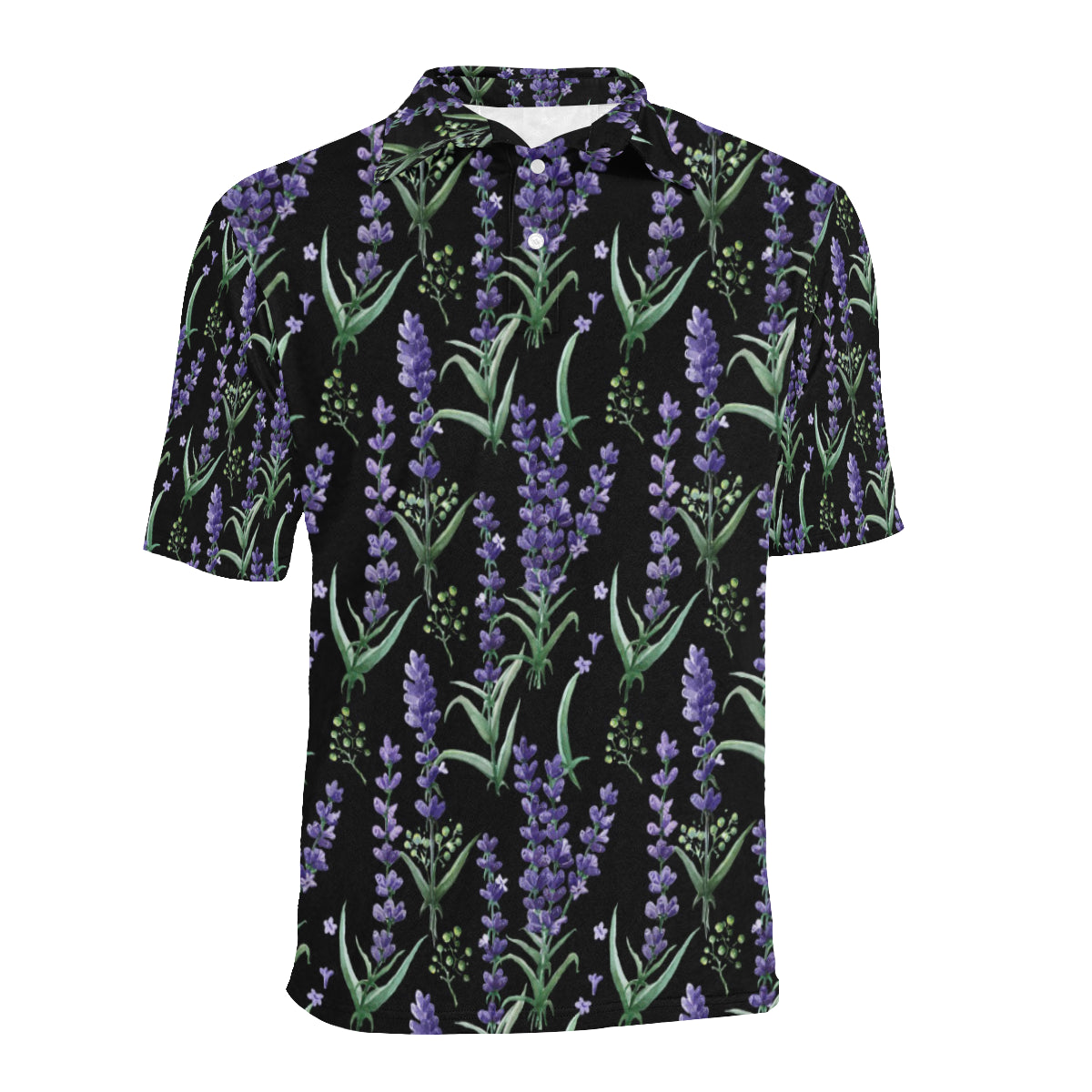 Lavender Pattern Print Design LV01 Men Polo Shirt