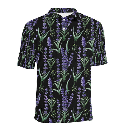 Lavender Pattern Print Design LV01 Men Polo Shirt