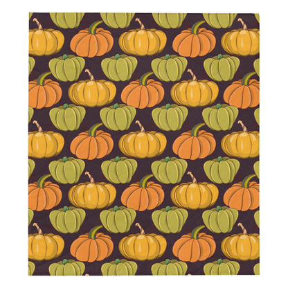 Pumpkin Pattern Print Design A01 Premium Quilt