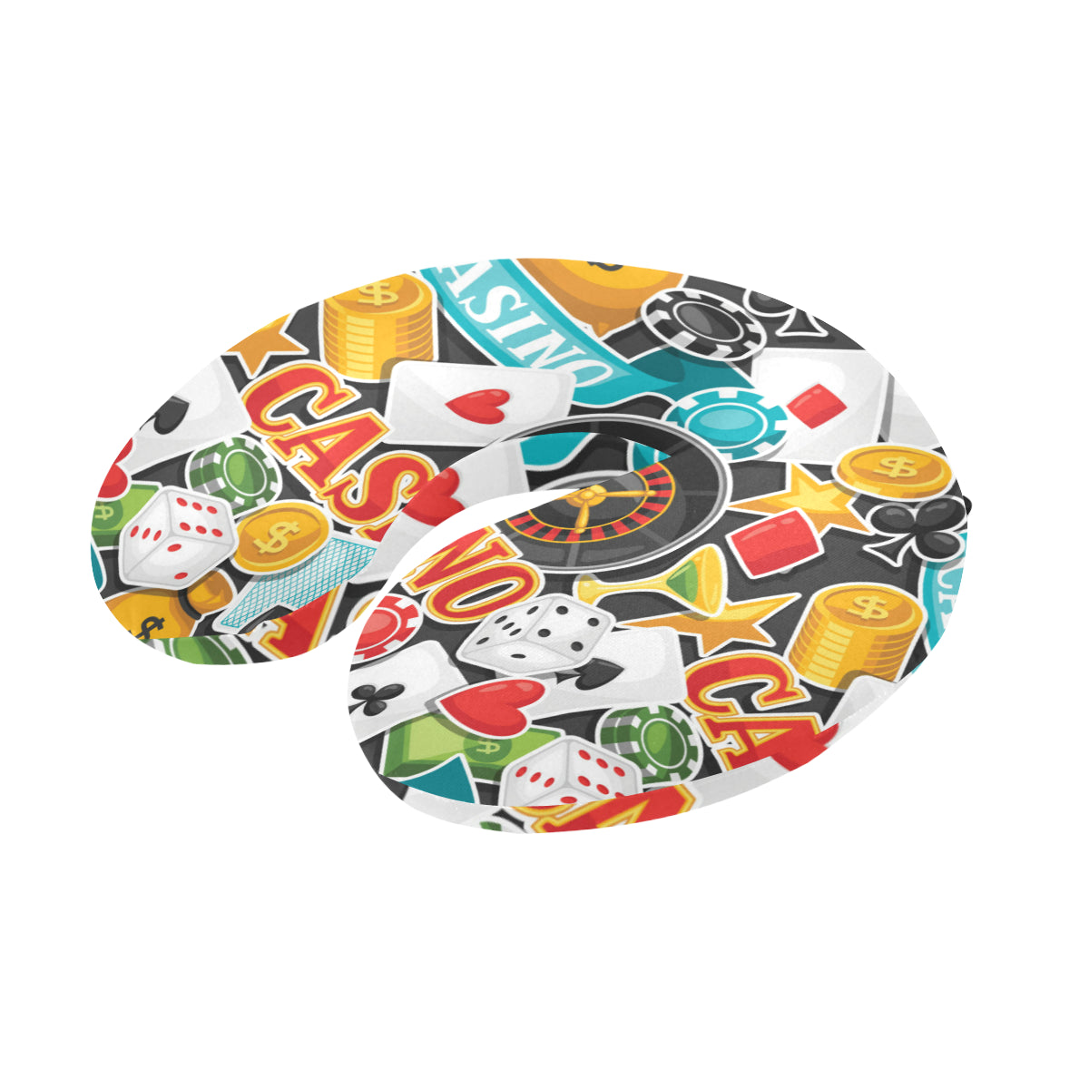 Casino Pattern Print Design 03 U-Shaped Travel Neck Pillow