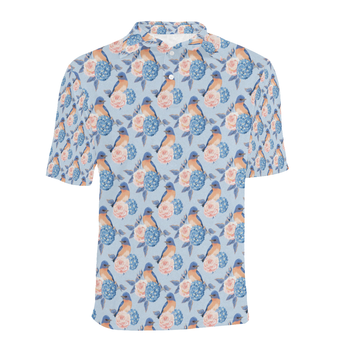 Bluebird Pattern Print Design 01 Men Polo Shirt