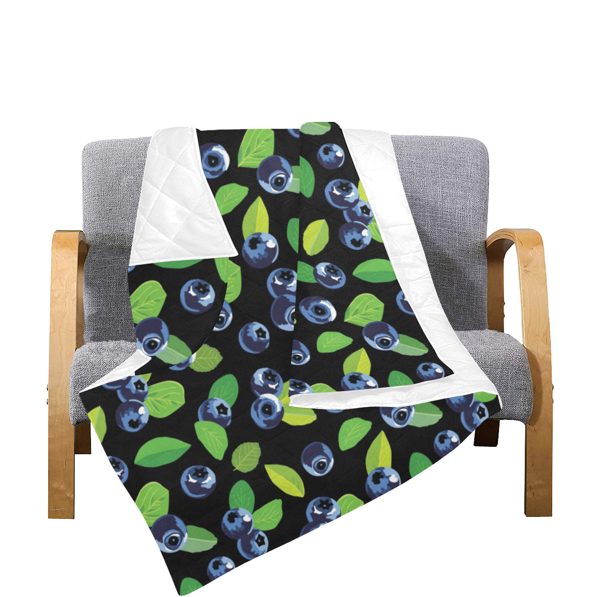 Blueberry Pattern Print Design BB03 Premium Quilt