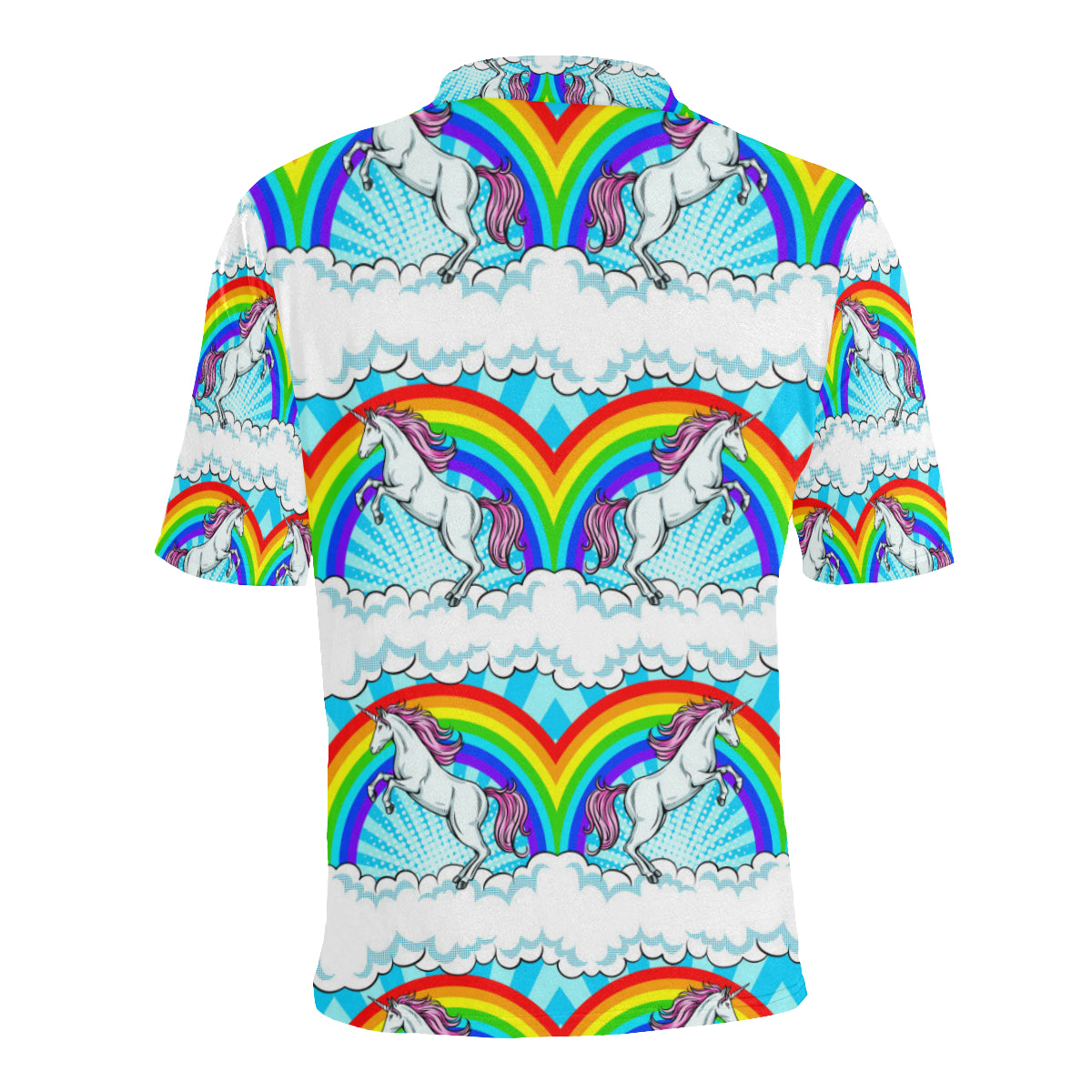 Unicorn Rainbow Men Polo Shirt