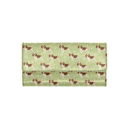 Beagle Pattern Print Design 07 Women's Trifold Wallet