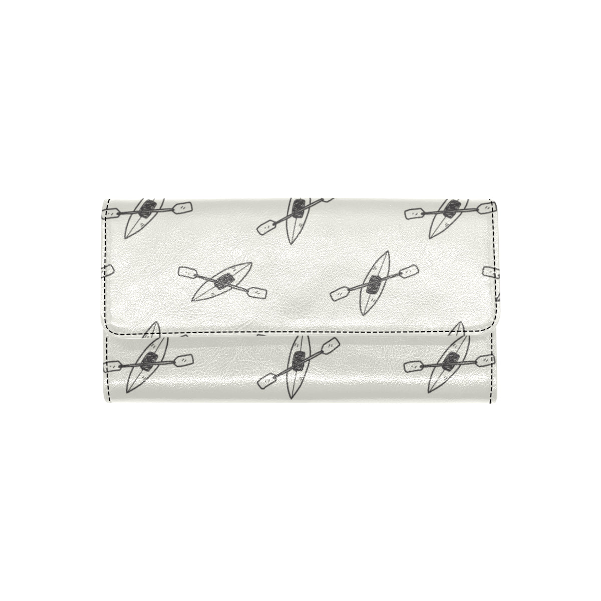 Kayak Pattern Print Design 01 Women's Trifold Wallet