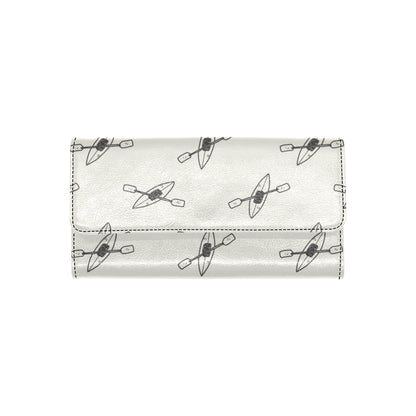 Kayak Pattern Print Design 01 Women's Trifold Wallet