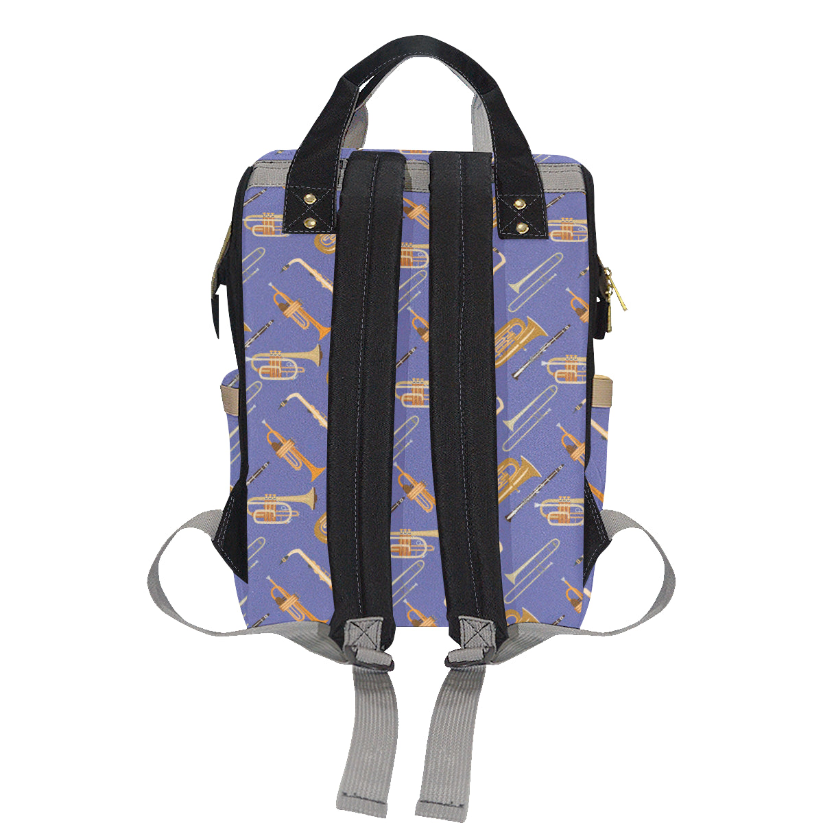 Trombone Pattern Print Design 02 Diaper Bag Backpack