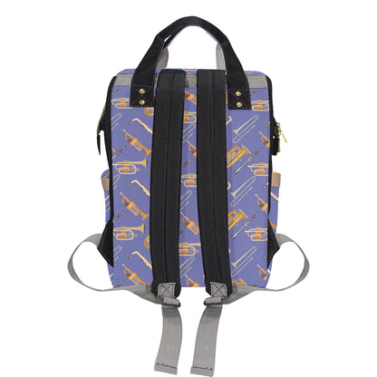 Trombone Pattern Print Design 02 Diaper Bag Backpack