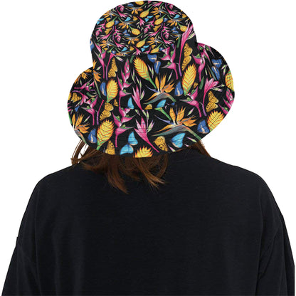 Tropical Flower Pattern Print Design TF016 Unisex Bucket Hat