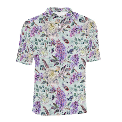 Lilac Pattern Print Design LI06 Men Polo Shirt