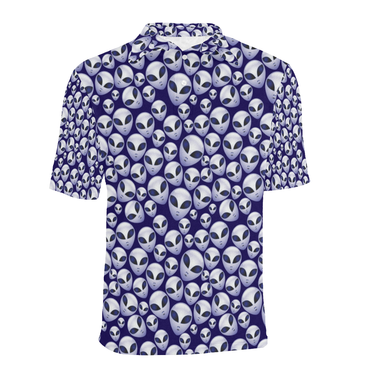 Alien Head Extraterrestrial Men Polo Shirt