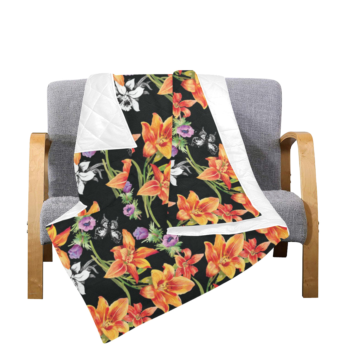 Tropical Flower Pattern Print Design TF02 Premium Quilt