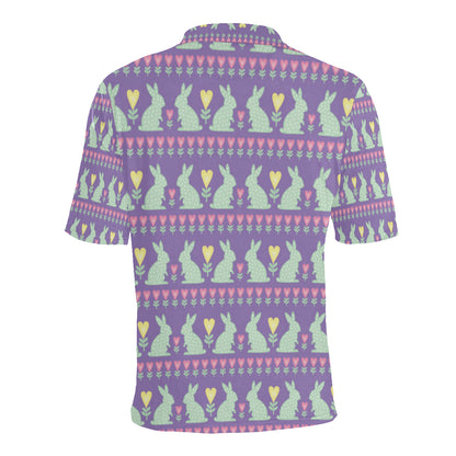 Rabbit Pattern Print Design RB01 Men Polo Shirt