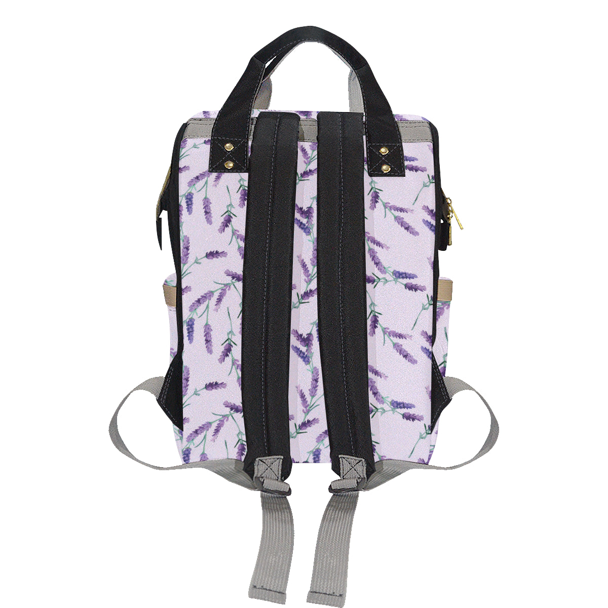 Lavender Pattern Print Design 02 Diaper Bag Backpack