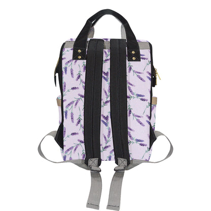 Lavender Pattern Print Design 02 Diaper Bag Backpack