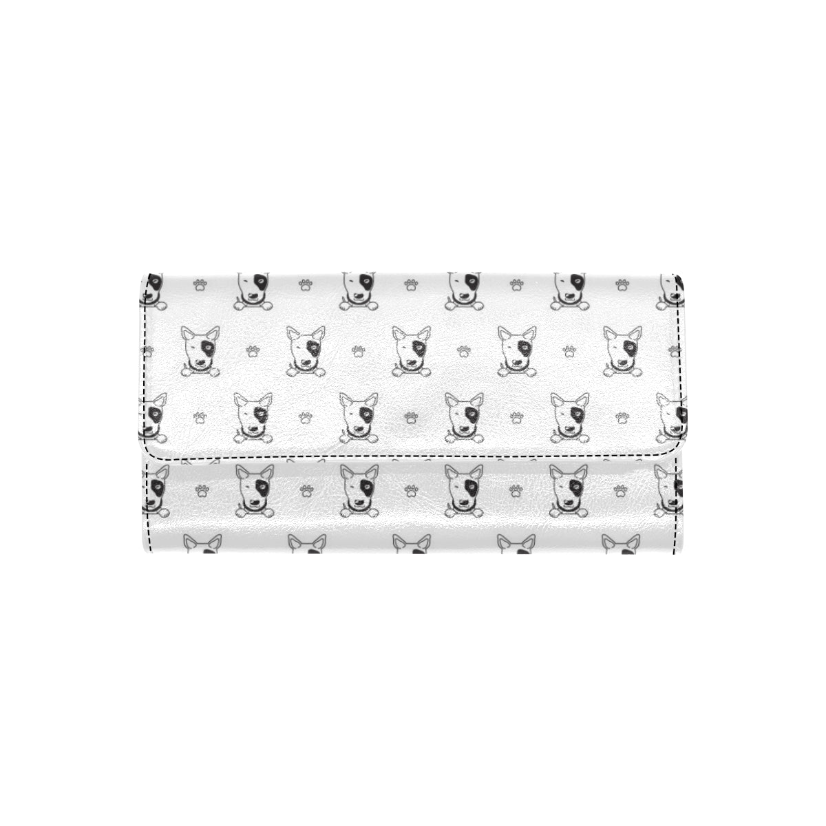 Bull Terriers Pattern Print Design 06 Women's Trifold Wallet
