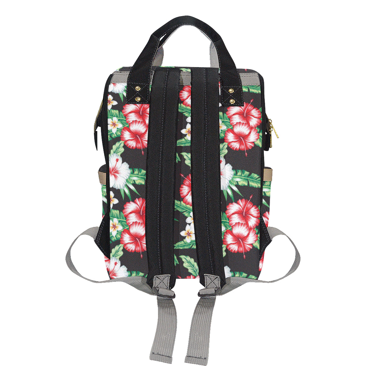 Hawaiian flower tropical leaves Diaper Bag Backpack