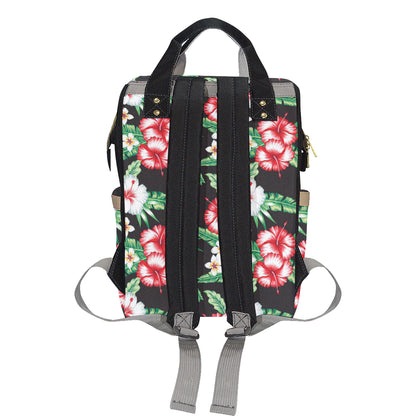 Hawaiian flower tropical leaves Diaper Bag Backpack