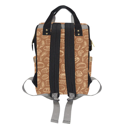 Bread Pattern Print Design 03 Diaper Bag Backpack