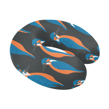 Kingfisher Pattern Print Design 03 U-Shaped Travel Neck Pillow