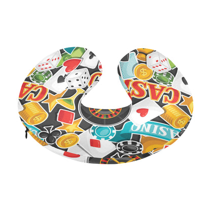 Casino Pattern Print Design 03 U-Shaped Travel Neck Pillow