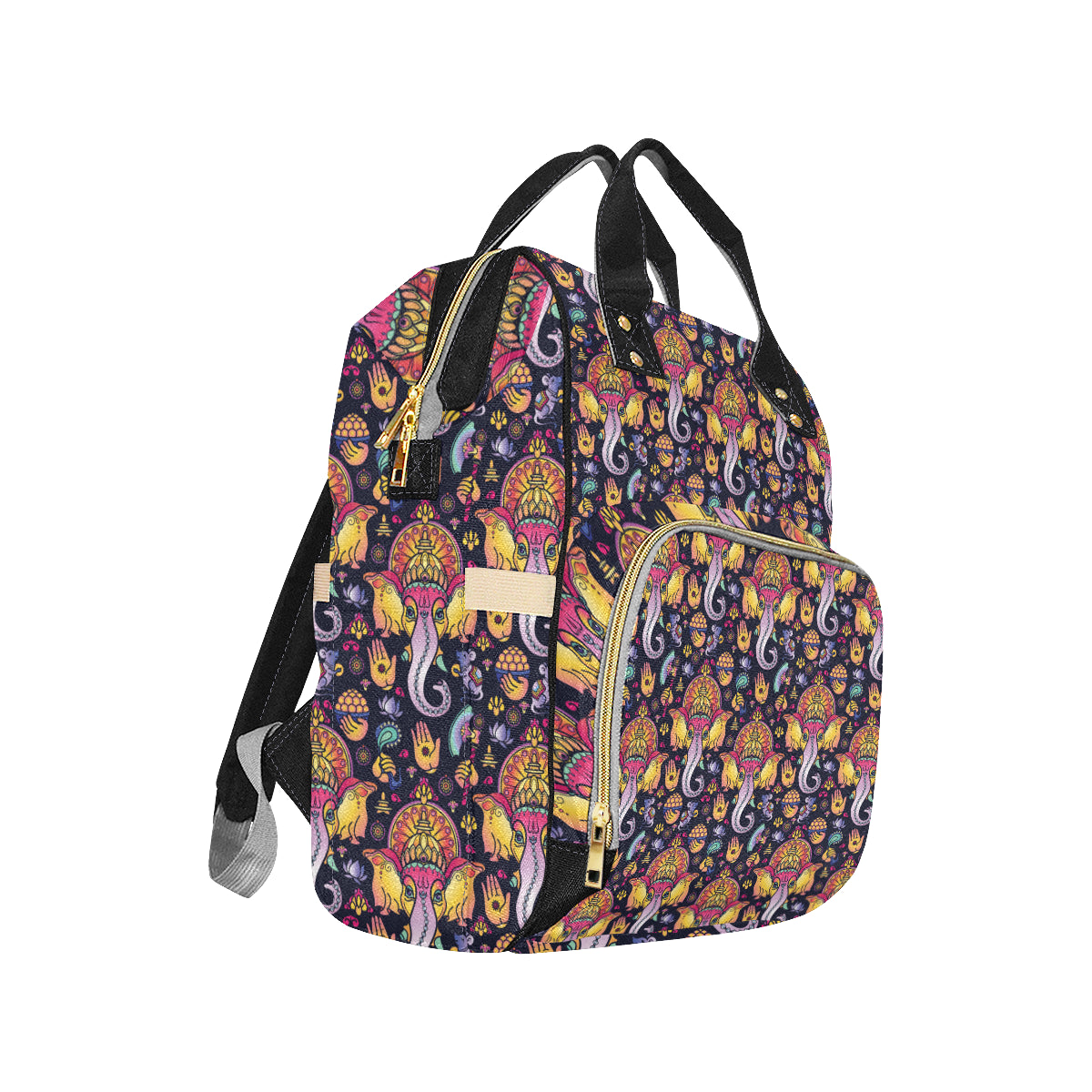 Ganesha Indian Pattern Print Design 03 Diaper Bag Backpack
