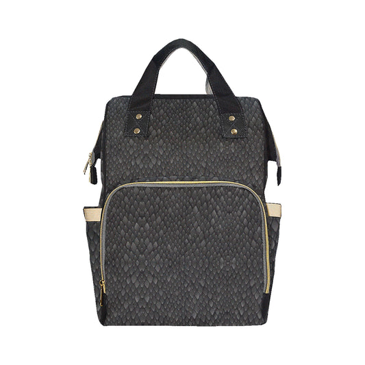 Snake Skin Black Print Diaper Bag Backpack