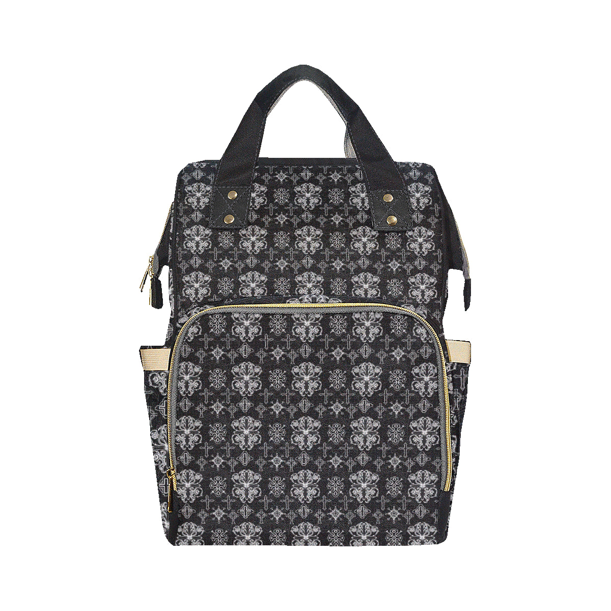 Cross Pattern Print Design 04 Diaper Bag Backpack