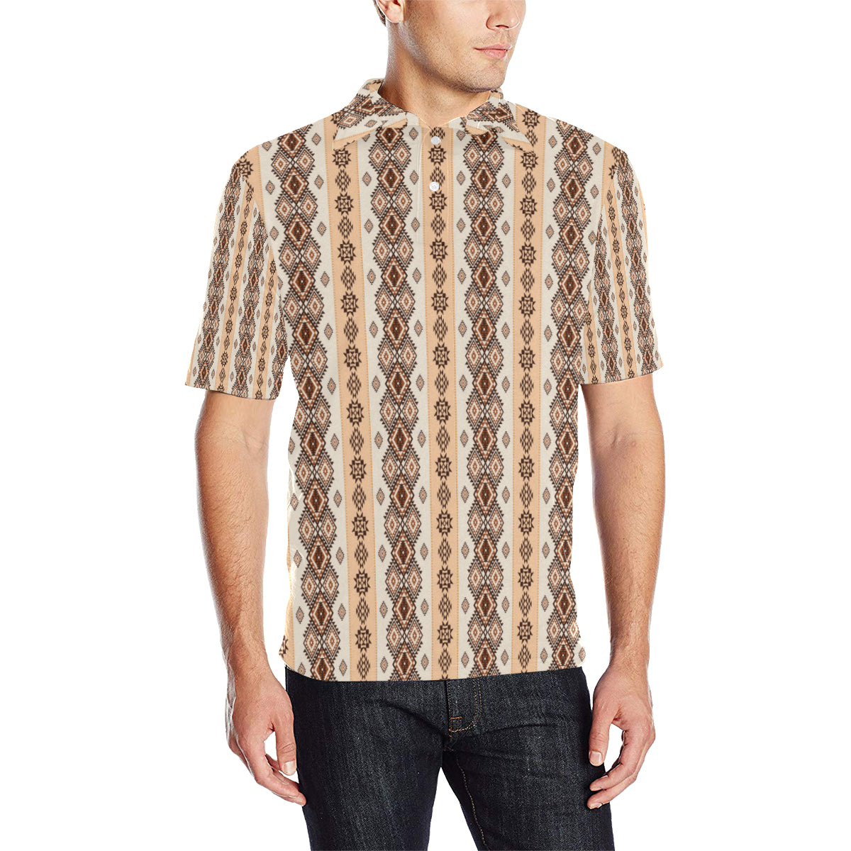 Native Classic Pattern Print Men Polo Shirt