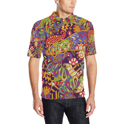 Funky Retro Pattern Print Design A04 Men Polo Shirt