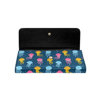 Jellyfish Pattern Print Design 04 Women's Trifold Wallet