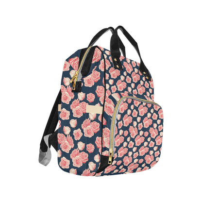 Rose Pattern Print Design A03 Diaper Bag Backpack