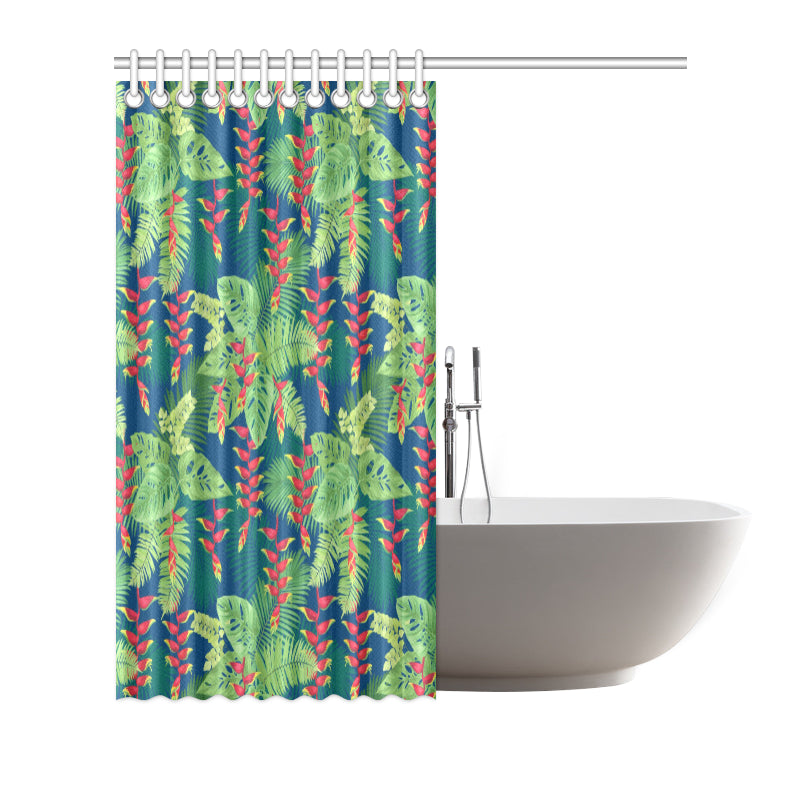 Heliconia Pattern Print Design HL08 Shower Curtain