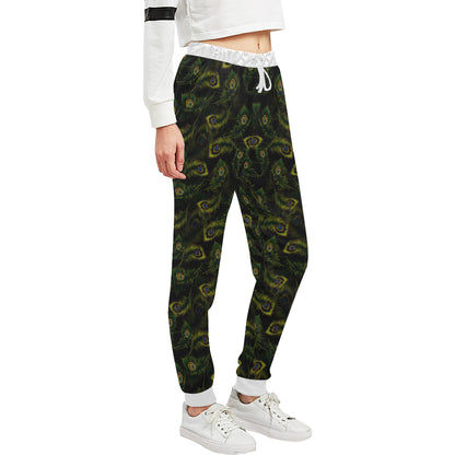 Peacock Feather Pattern Design Print Unisex Sweatpants
