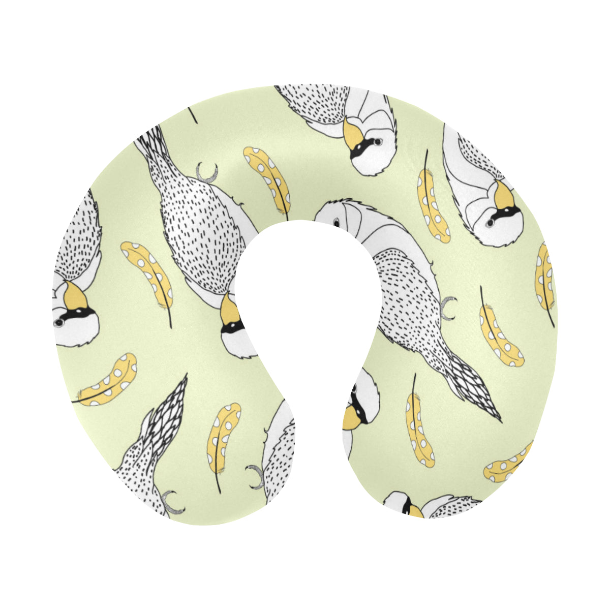 Parakeet Pattern Print Design A03 U-Shaped Travel Neck Pillow