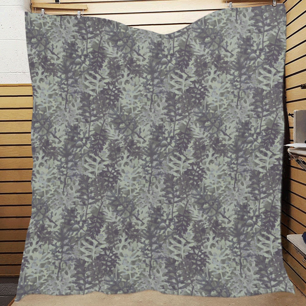 Camouflage Fern Pattern Print Design 05 Premium Quilt