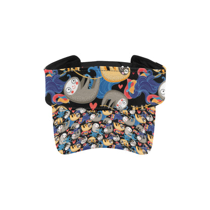Sloth Cartoon Design Themed Print Unisex Sun Visor
