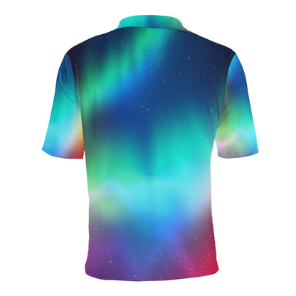 Aurora Borealis Pattern Print Design 02 Men Polo Shirt