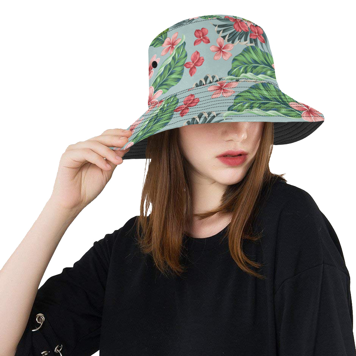 Plumeria Pattern Print Design PM027 Unisex Bucket Hat
