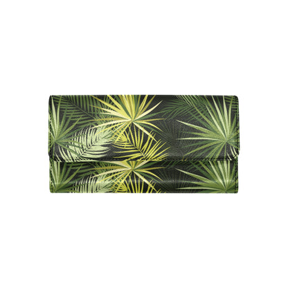 Palm Leaf Pattern Print Design A05 Women's Trifold Wallet