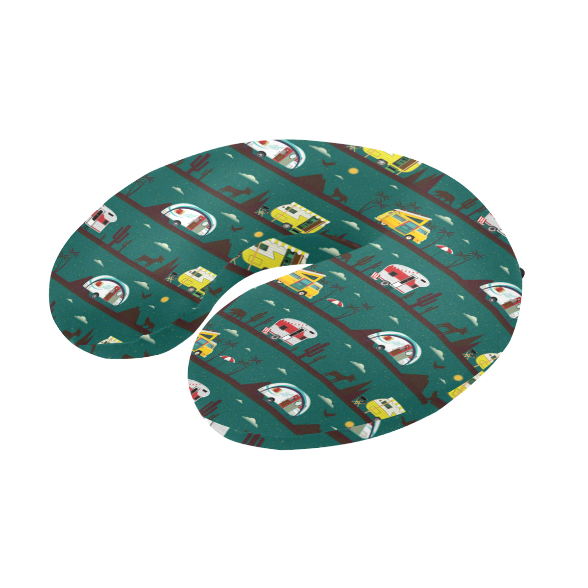 Camper Pattern Print Design 05 U-Shaped Travel Neck Pillow