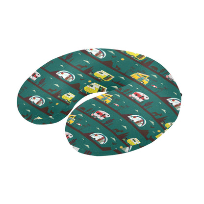 Camper Pattern Print Design 05 U-Shaped Travel Neck Pillow