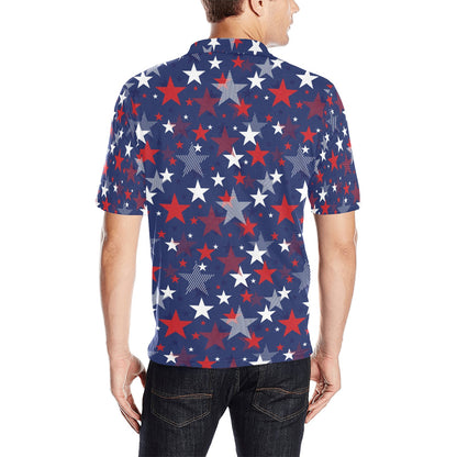 Star Print Design LKS304 Men Polo Shirt