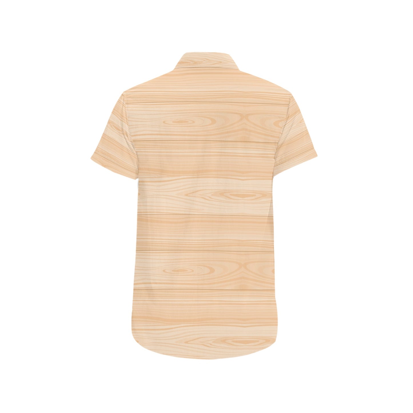 Wood Texture Print Design LKS302 Men Short Sleeve Button Up Shirt