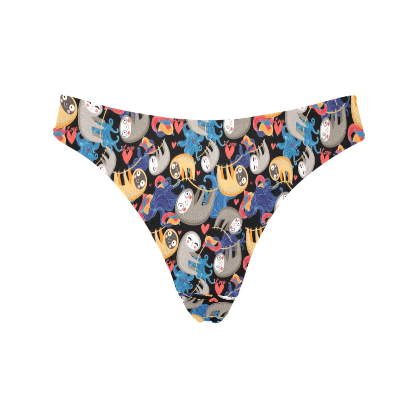 Sloth Cartoon Design Themed Print Women's Thongs